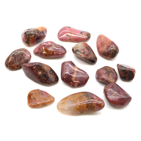 Large Rhodonite Tumble Stones – 20–30mm Natural Crystals