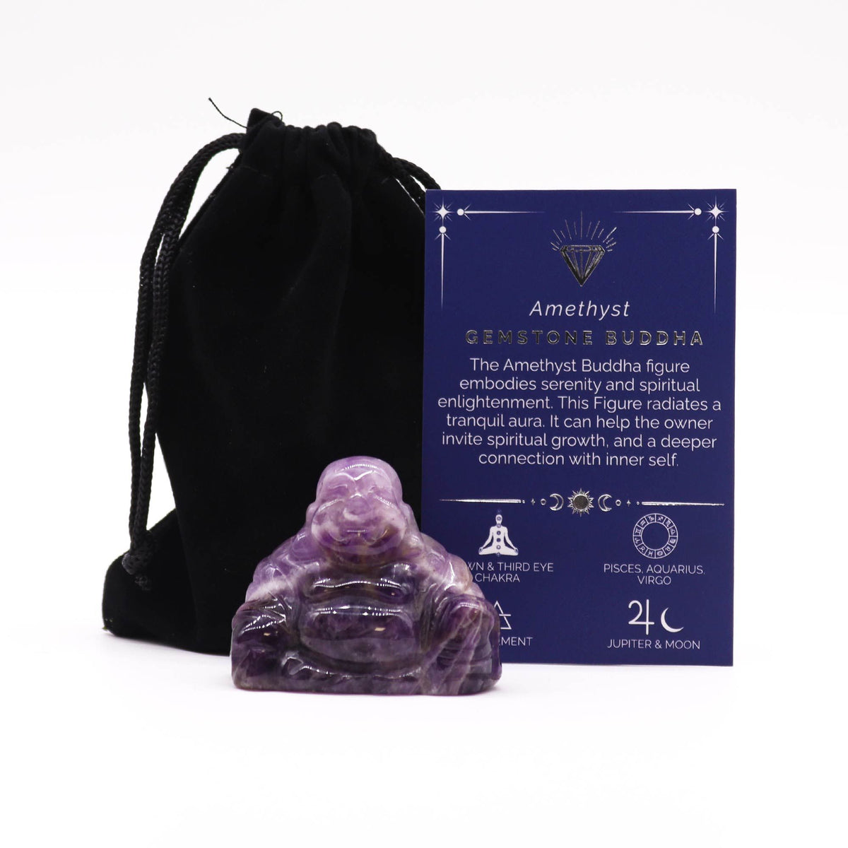 Large Amethyst Buddha – Polished Gemstone Figurine