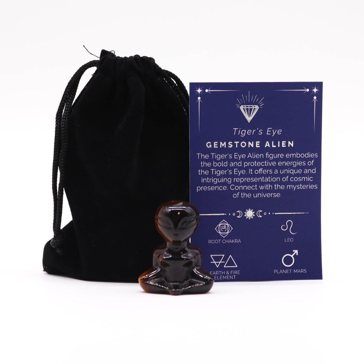 Tiger's Eye Crystal Alien Figurine – Protection & Confidence