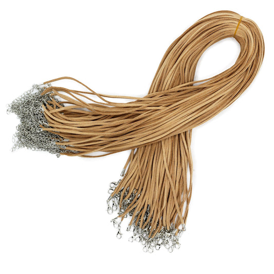 Faux Leather Pendant Cord - 2.5mm x 55cm - Tan A120