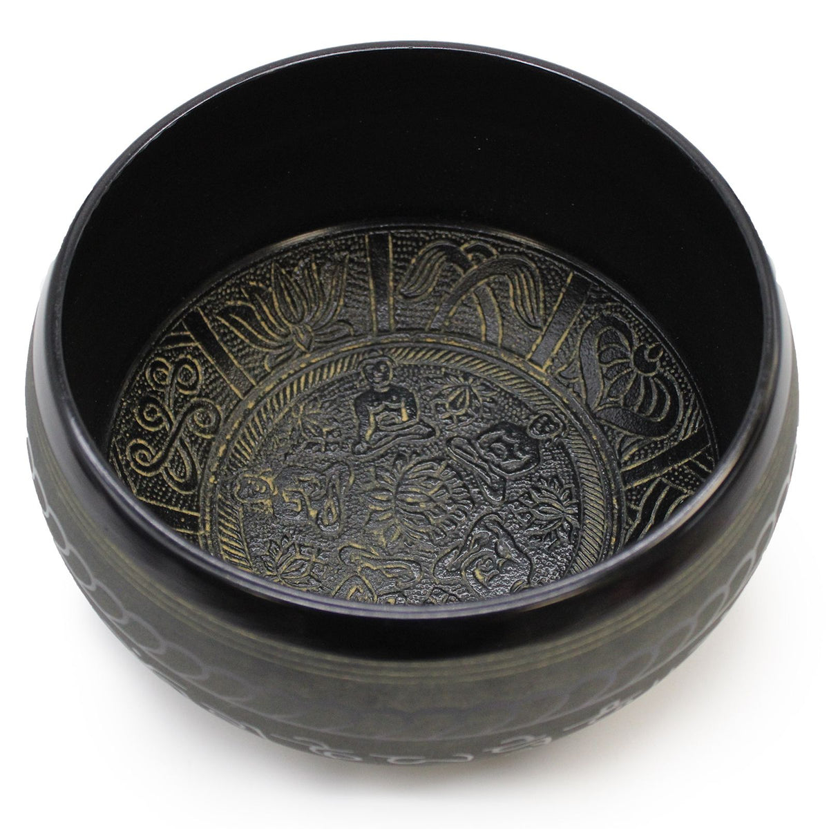 Large Tibetan Singing Bowl – Five Buddha Brass Meditation Bowl 21cm