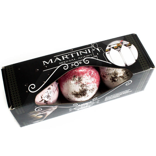 Set of Three Martini Bath Bombs – Cocktail Bliss in Every Soak