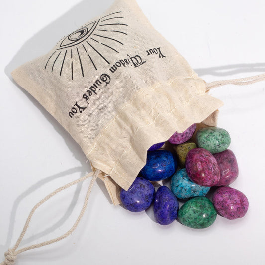 Colourful Dalmatian Jasper Tumble Stones – 1kg Bag Approx. 70
