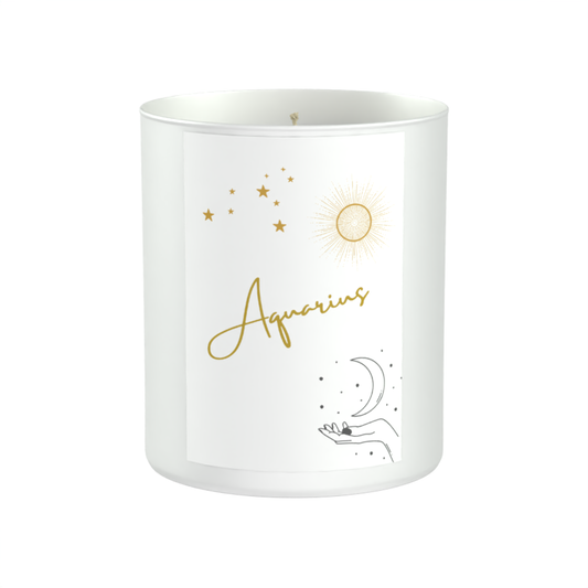Aquarius Astrology Star Signs 200g White candle ‘Sandy Bay'