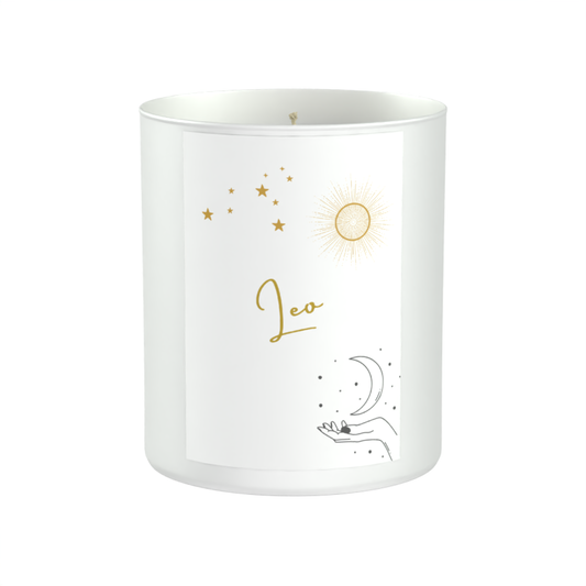Leo Astrology Star Signs 200g White candle ‘Sandy Bay'