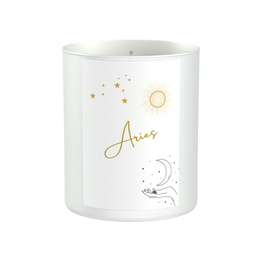 Aries Astrology Star Signs 200g White candle ‘Sandy Bay'