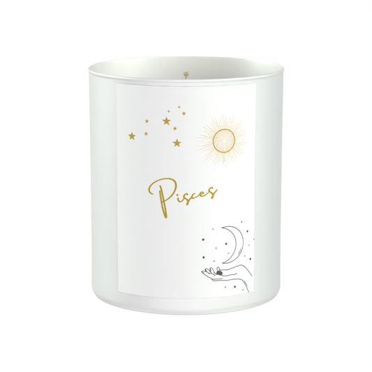 Pisces Astrology Star Signs 200g White candle ‘Sandy Bay'
