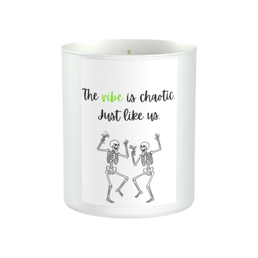 Chaotic Vibe Skeleton Friendship 200g White candle ‘Sandy Bay'