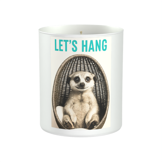 Let’s Hang White Candle | Funny Meerkat Gift