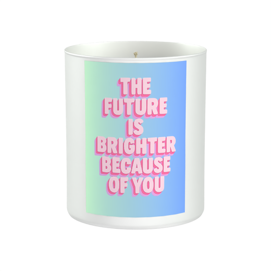 The Future Is Brighter Because Of You 200g White candle ‘Sandy Bay'
