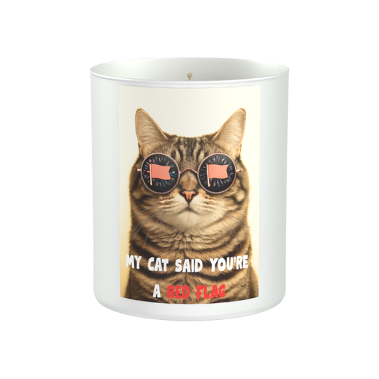 My Cat Said You’re a Red Flag 200g White candle ‘Sandy Bay'