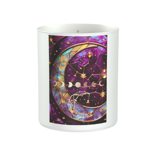 Lunar rituals, cosmic confidence, and star-kissed seduction 200g White candle ‘Sandy Bay'