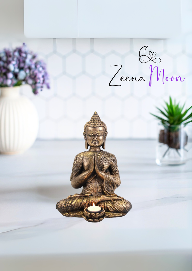 Buddha tea light candle holder for spiritual home décor – Zeena Moon UK