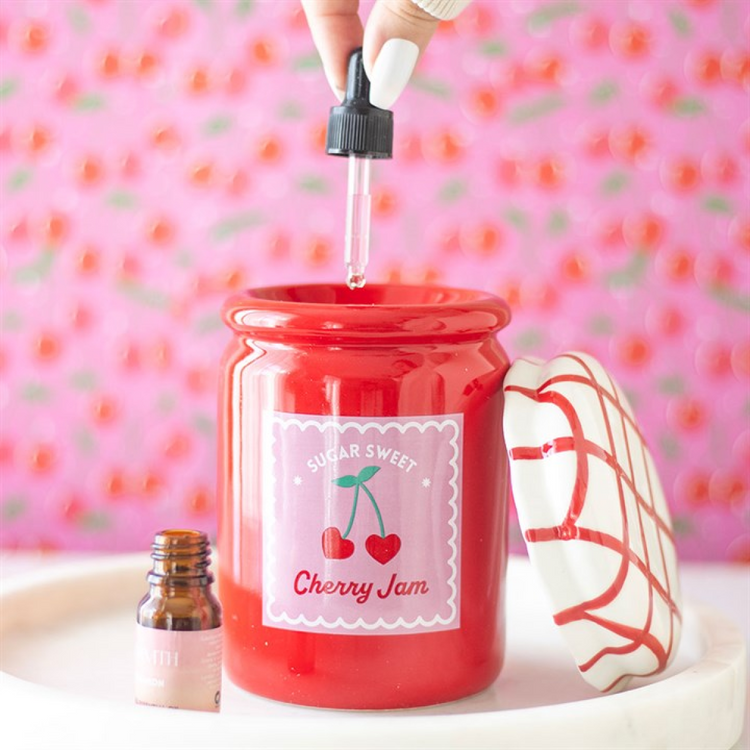 Red cherry jam oil and wax melt burner – Zeena Moon UK