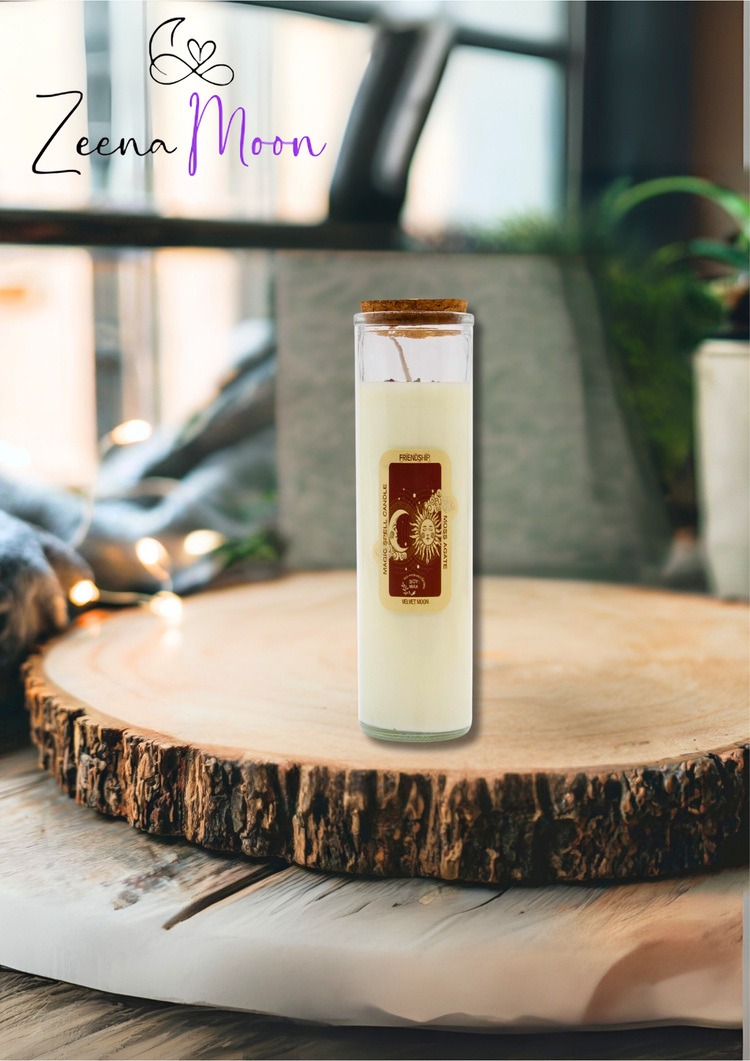 Magic spell candle for witchcraft rituals and manifestation