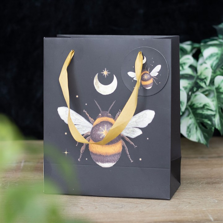 Mystical black gift bag with moon and fairy design – Zeena Moon UK