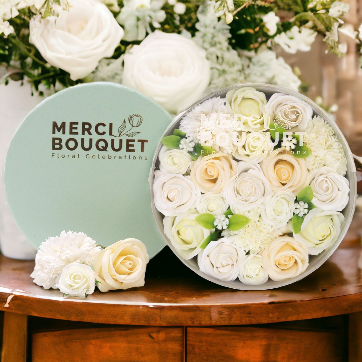 Soap Flower Gift Round Boxes