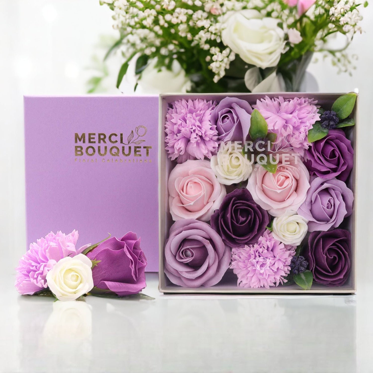 Soap Flower Gift Square Boxes