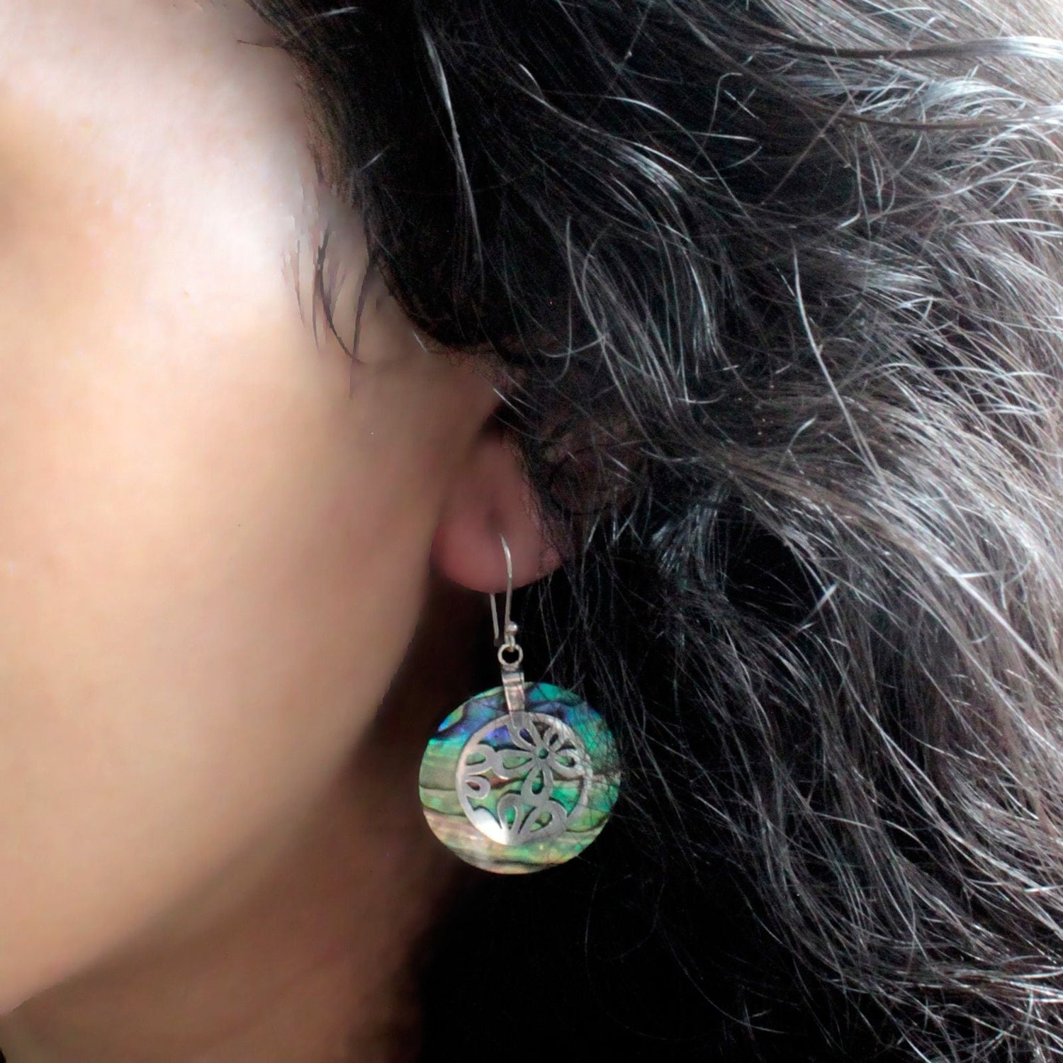 Silver and Shell Earrings