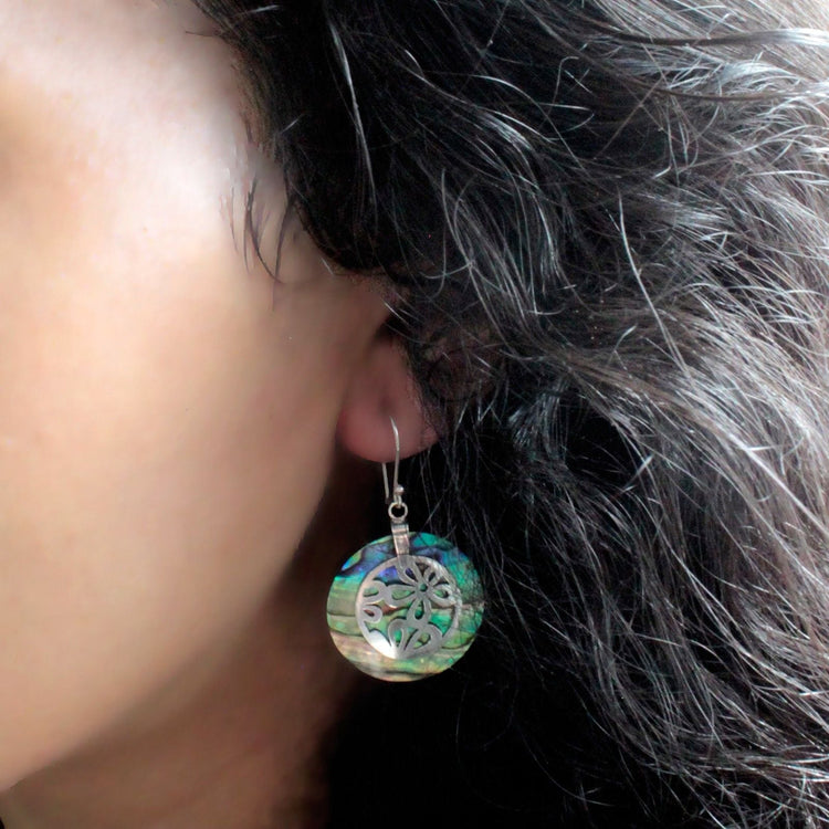 Silver and Shell Earrings