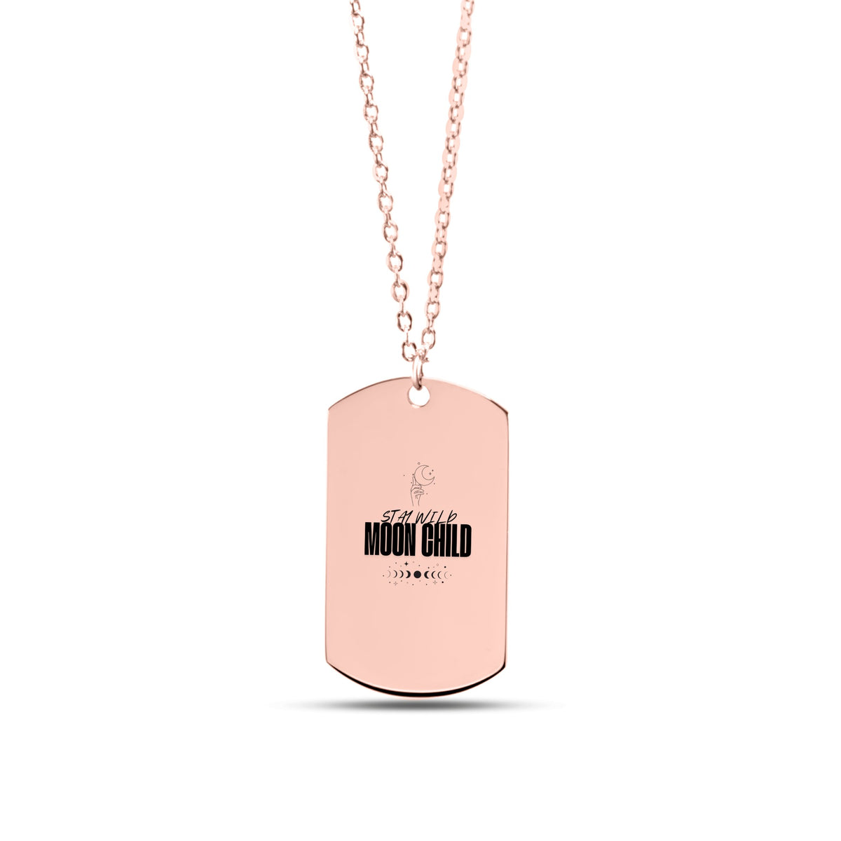 Stay Wild Moon Child Tag Necklace | Witchy Celestial Jewellery