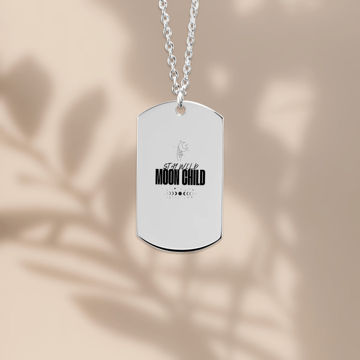 Stay Wild Moon Child Tag Necklace | Witchy Celestial Jewellery