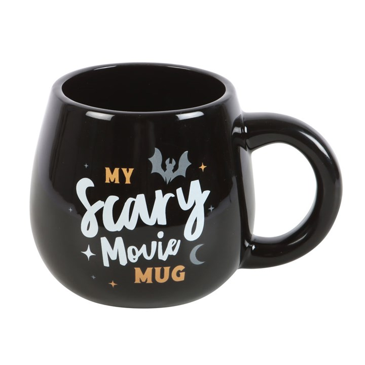 My Scary Movie Mug – Black Halloween Bat & Moon Mug 490ml
