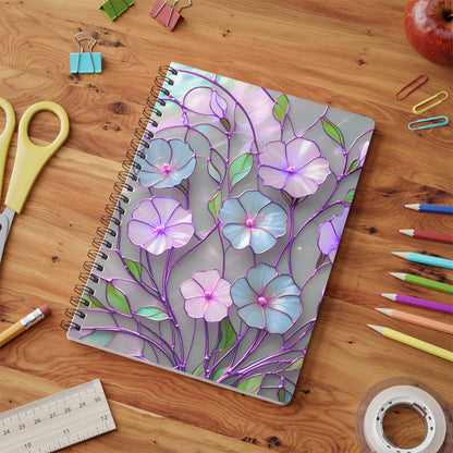 Floral Wirobound Softcover Notebook, A5 - Eco-Friendly Journal, Writing Diary, Stationery Gift for Students, Artists, and Crafters