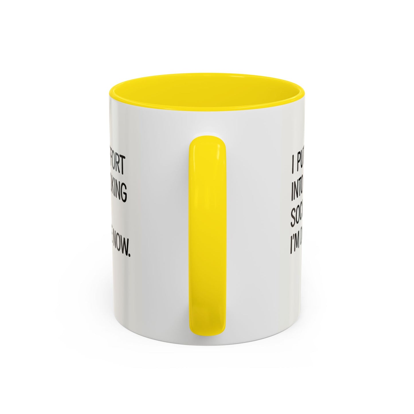 Funny Social Coffee Mug for Introverts, Unique Gift for Friends, Office Humour Mug, Black Accent Mugs, Sarcastic Coffee Cup