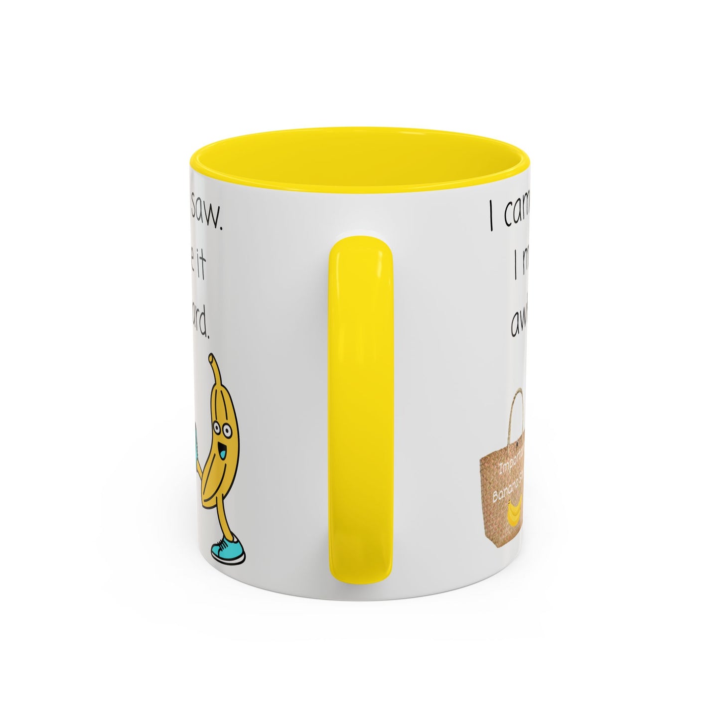I came I Saw Whimsical Banana Accent Coffee Mug - Perfect for Gifting, Kitchen Decor, Funny Office Mug, Banana Lover Gift, Playful Drinkware