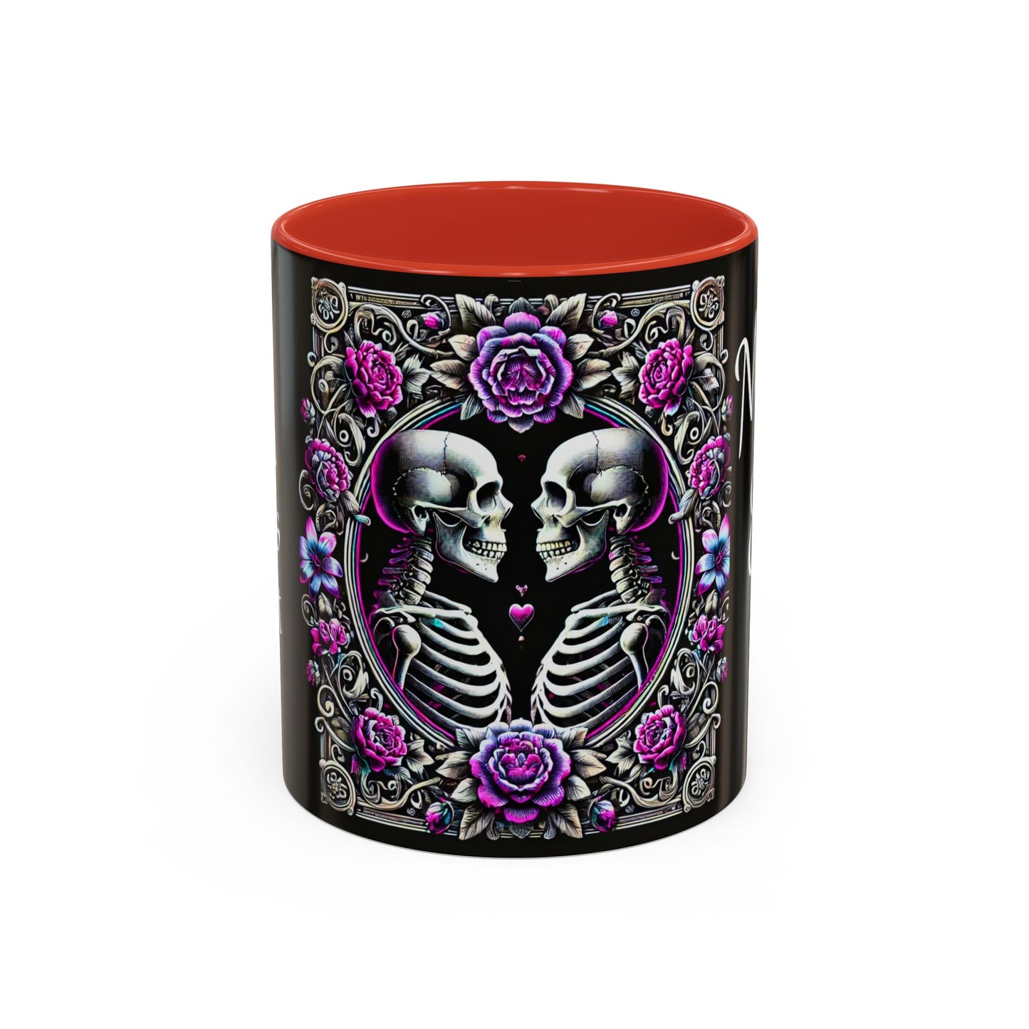 Mr & Mrs Skeleton Flower Accent Coffee Mug (11, 15oz)