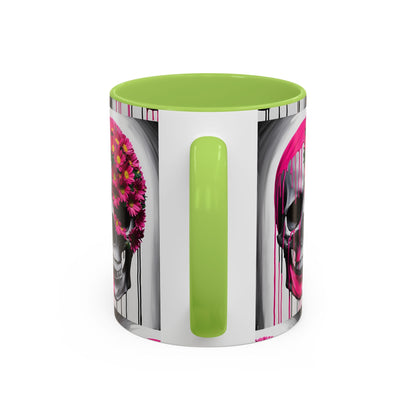 Skeleton Flower Paint Accent Coffee Mug (11, 15oz)