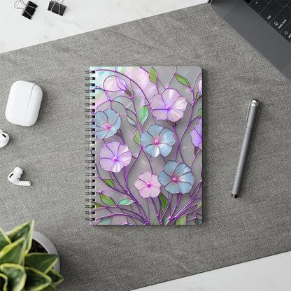 Floral Wirobound Softcover Notebook, A5 - Eco-Friendly Journal, Writing Diary, Stationery Gift for Students, Artists, and Crafters