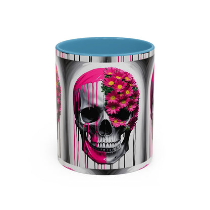 Skeleton Flower Paint Accent Coffee Mug (11, 15oz)