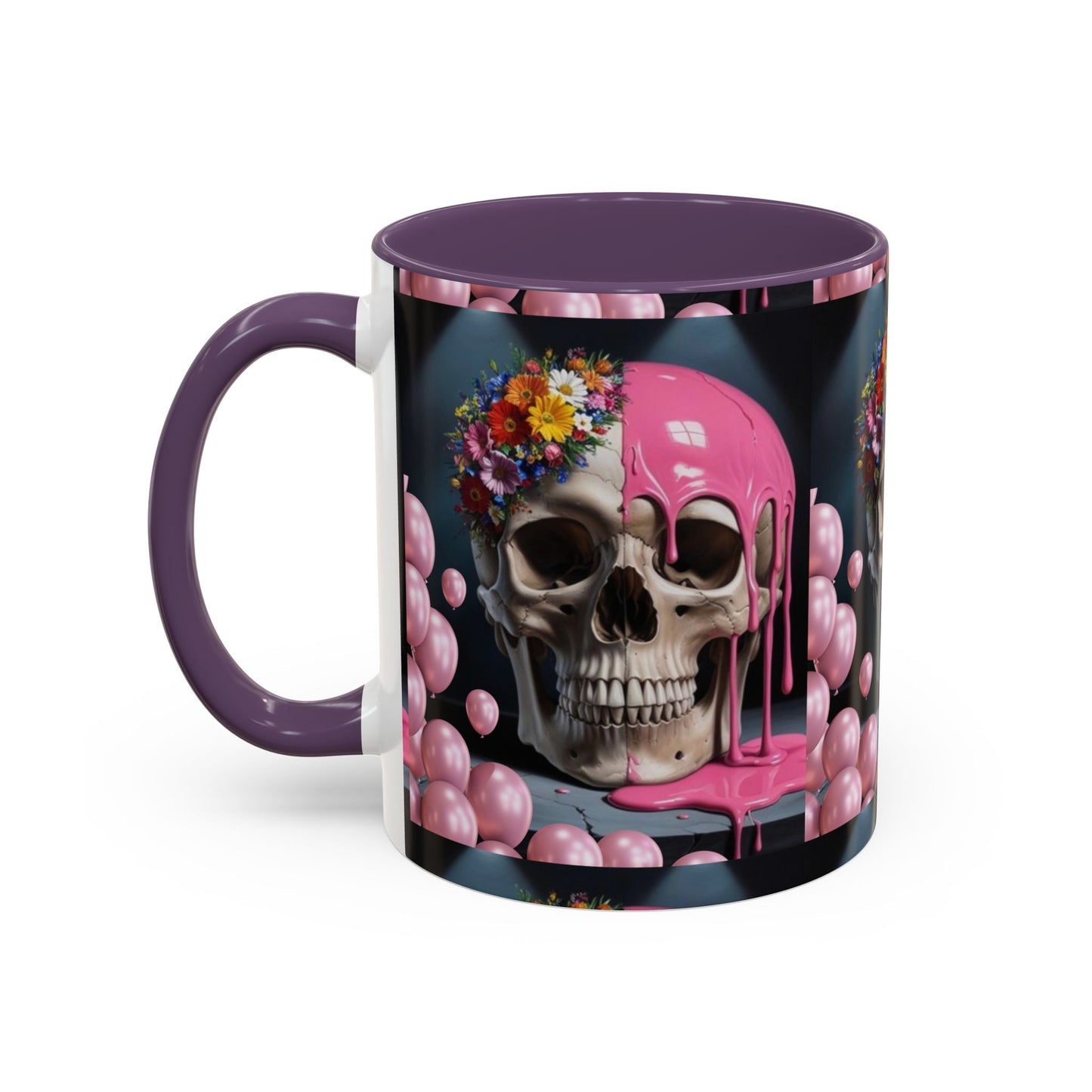 Dripping Skull Bloom Mug Accent Coffee Mug (11, 15oz)