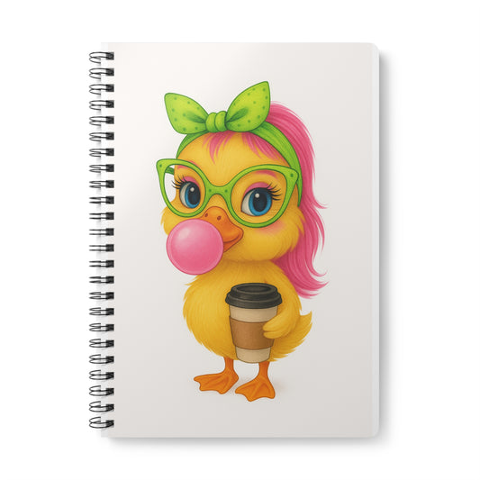 Cute Duck Illustration Notebook, A5 Softcover Journal for Students, Gift for Kids, Note-taking, Diary, School Supplies