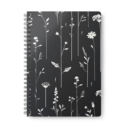 Floral Wirobound Notebook - A5 Softcover Journal for Writers, Artists, Students, Gifts, and Notetaking