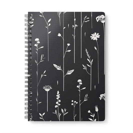 Floral Wirobound Notebook - A5 Softcover Journal for Writers, Artists, Students, Gifts, and Notetaking