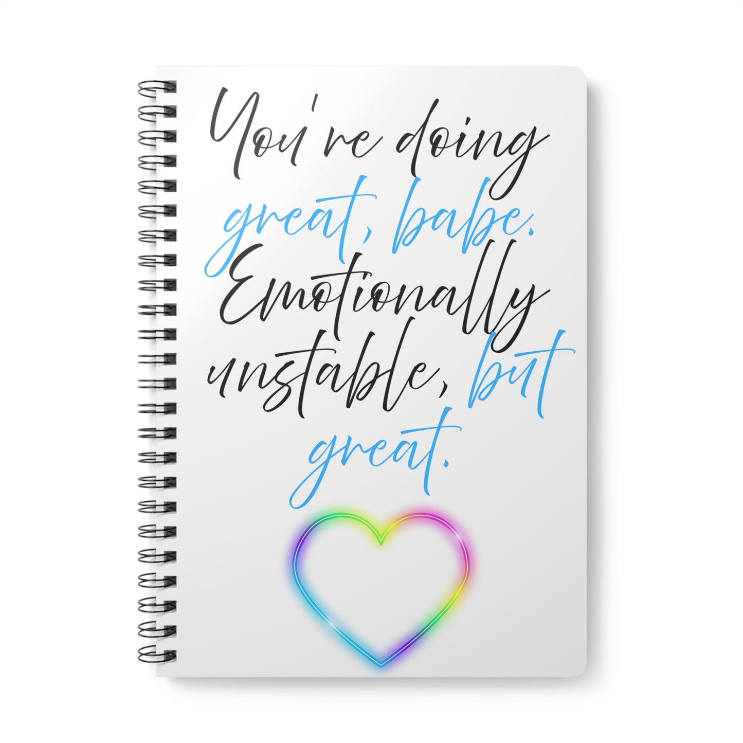 Motivational Wirobound Notebook, A5 - Great for Journaling, Self-Reflection, Gift for Friends, Inspirational Quotes, Mental Health