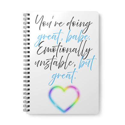 Motivational Wirobound Notebook, A5 - Great for Journaling, Self-Reflection, Gift for Friends, Inspirational Quotes, Mental Health