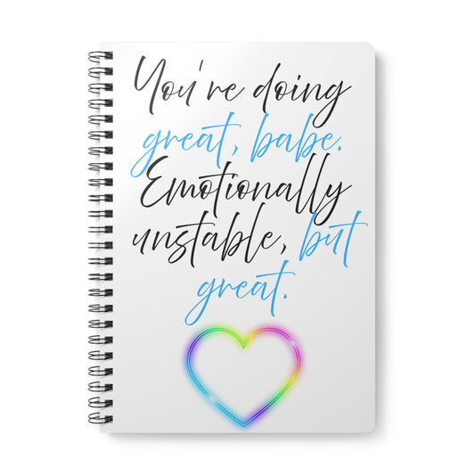 Motivational Wirobound Notebook, A5 - Great for Journaling, Self-Reflection, Gift for Friends, Inspirational Quotes, Mental Health