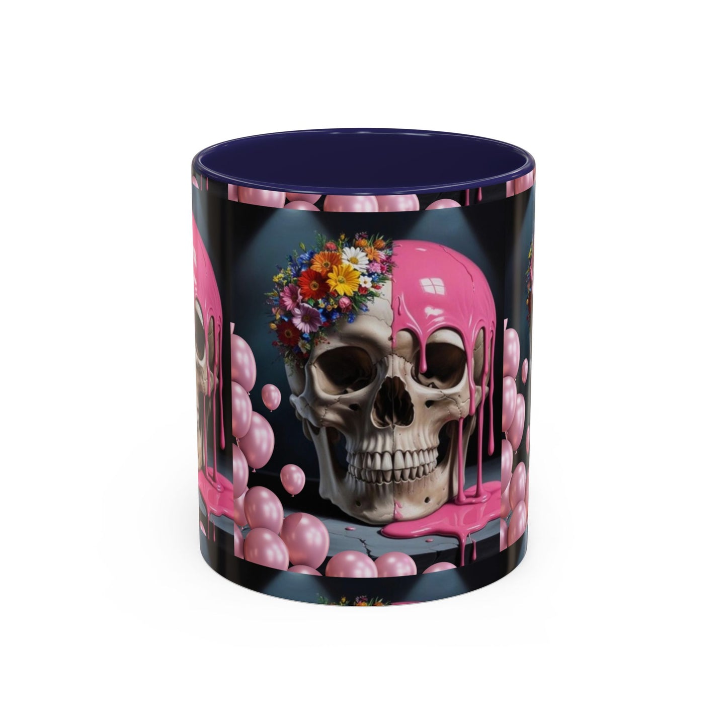 Dripping Skull Bloom Mug Accent Coffee Mug (11, 15oz)
