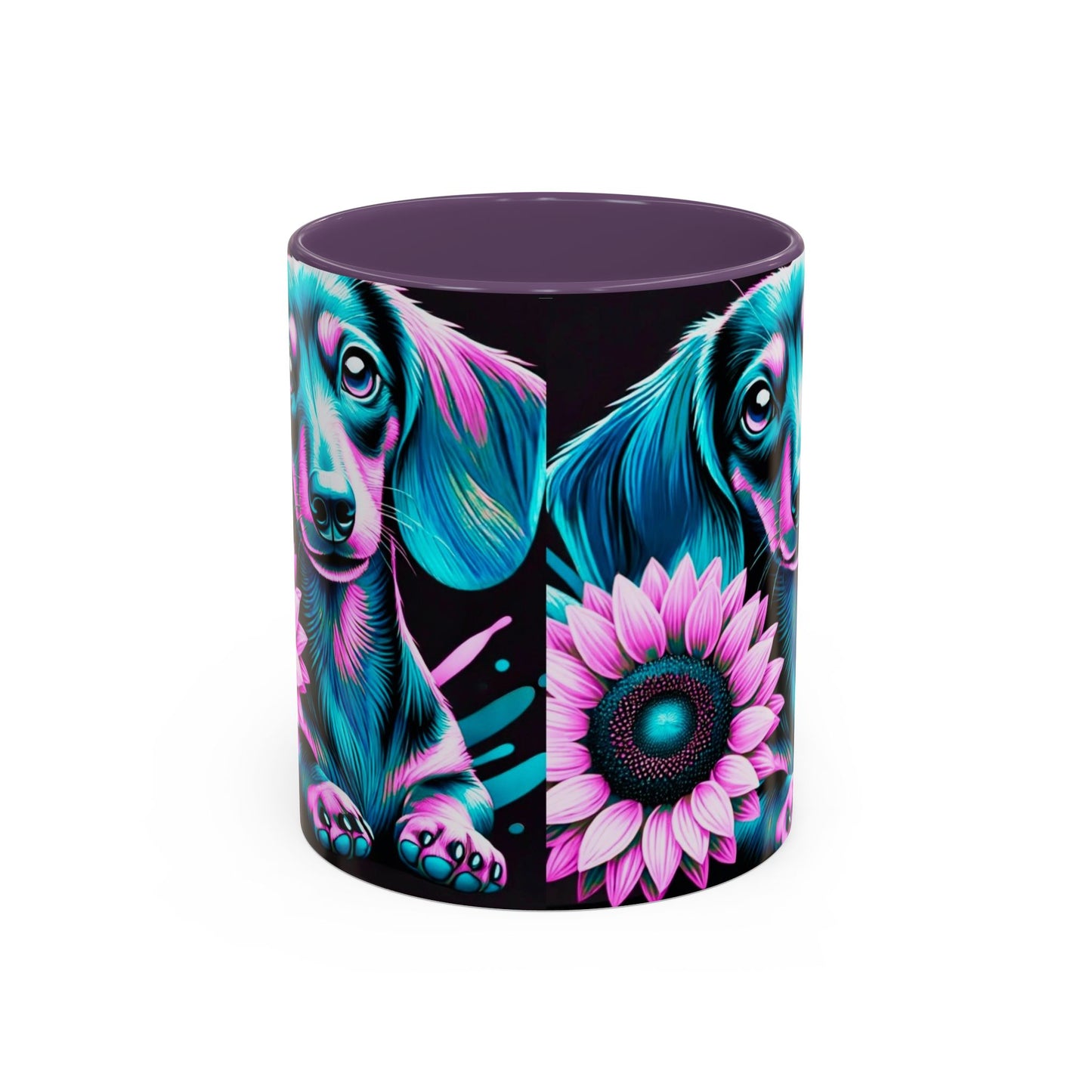 Dachshund Flower Mug Accent Coffee Mug (11, 15oz)