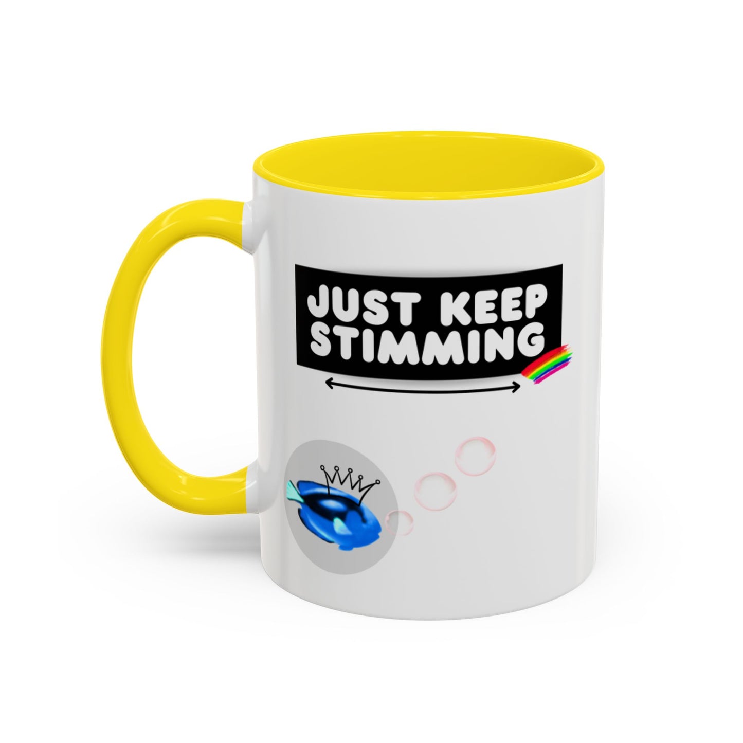 Just Keep Stimming Fish Accent Coffee Mug (11, 15oz)