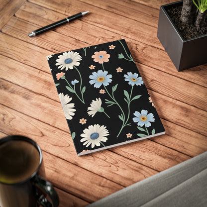 Floral Softcover Notebook, A5 – Perfect for Journaling, Notes, Gifts, Graduation, Birthdays, Floral Design