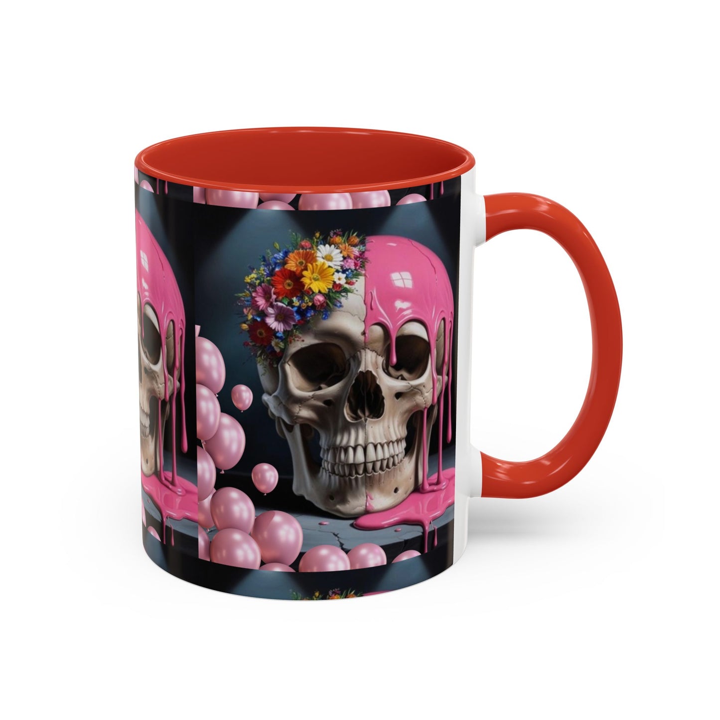 Dripping Skull Bloom Mug Accent Coffee Mug (11, 15oz)