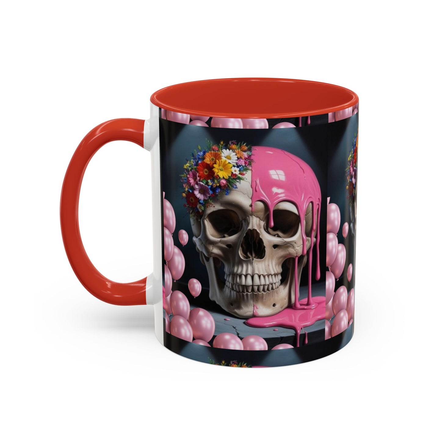 Dripping Skull Bloom Mug Accent Coffee Mug (11, 15oz)