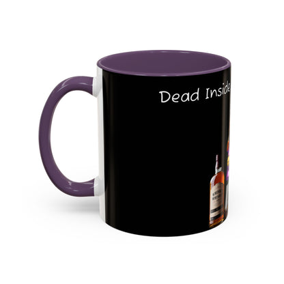 Dead Inside but still fancy Rainbow Skeleton Top Hat Whiskey Accent Coffee Mug (11, 15oz)