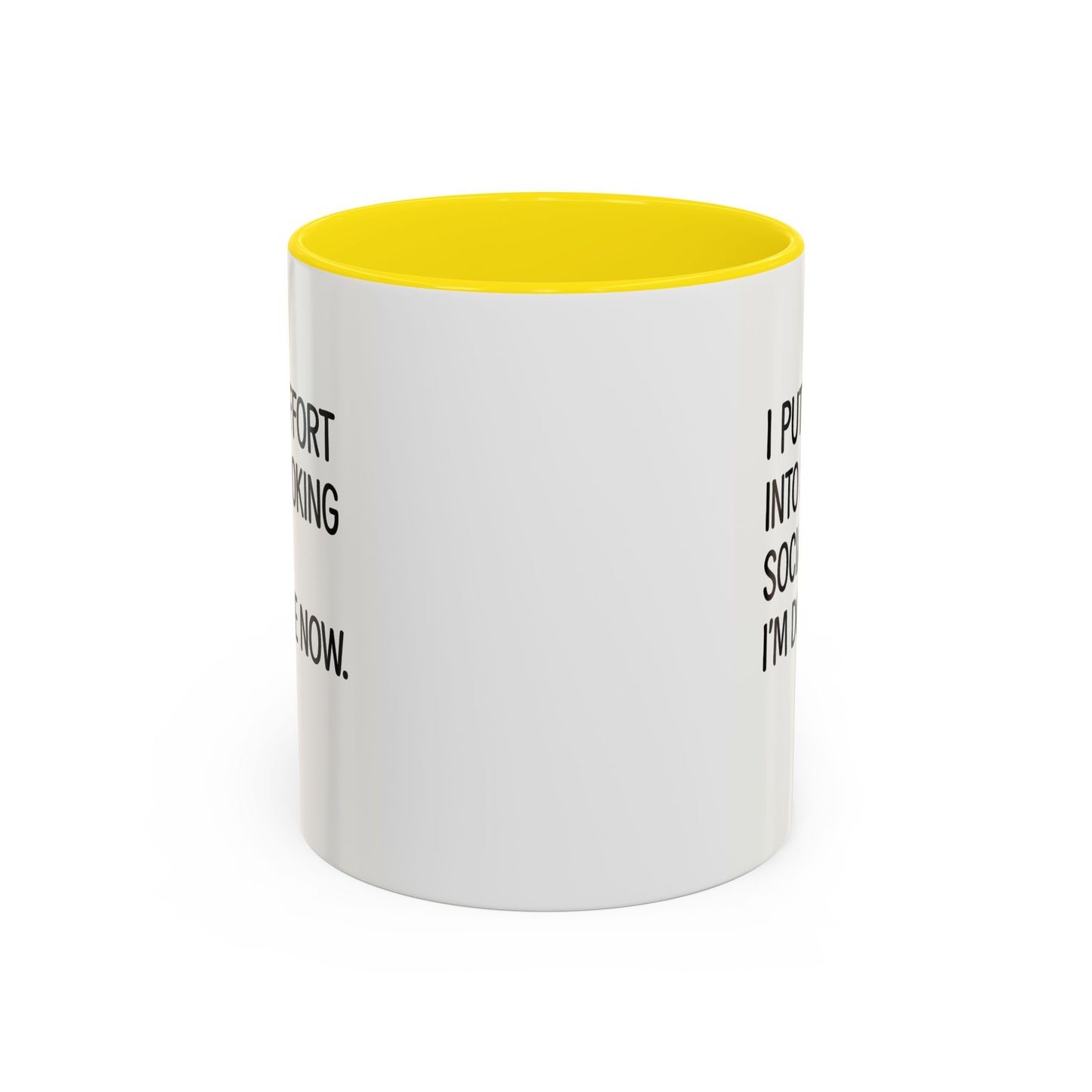 Funny Social Coffee Mug for Introverts, Unique Gift for Friends, Office Humour Mug, Black Accent Mugs, Sarcastic Coffee Cup