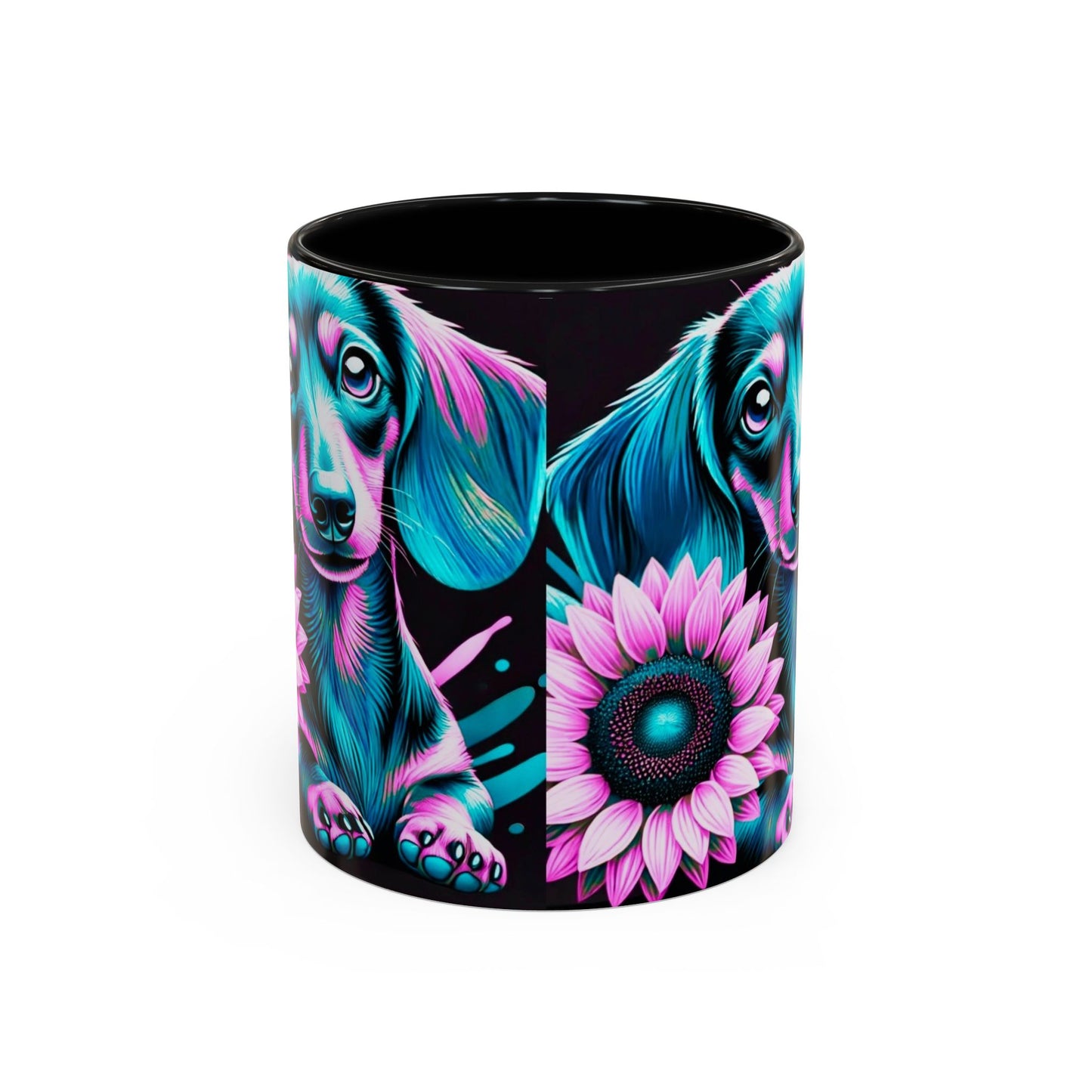 Dachshund Flower Mug Accent Coffee Mug (11, 15oz)